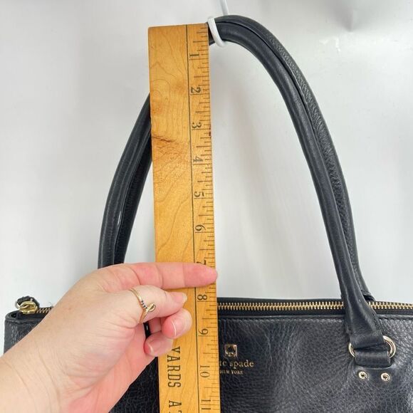 Kate Spade Womens Shoulder Bag Cow Leather Grant Park Shelby Black Medium - Picture 11 of 15